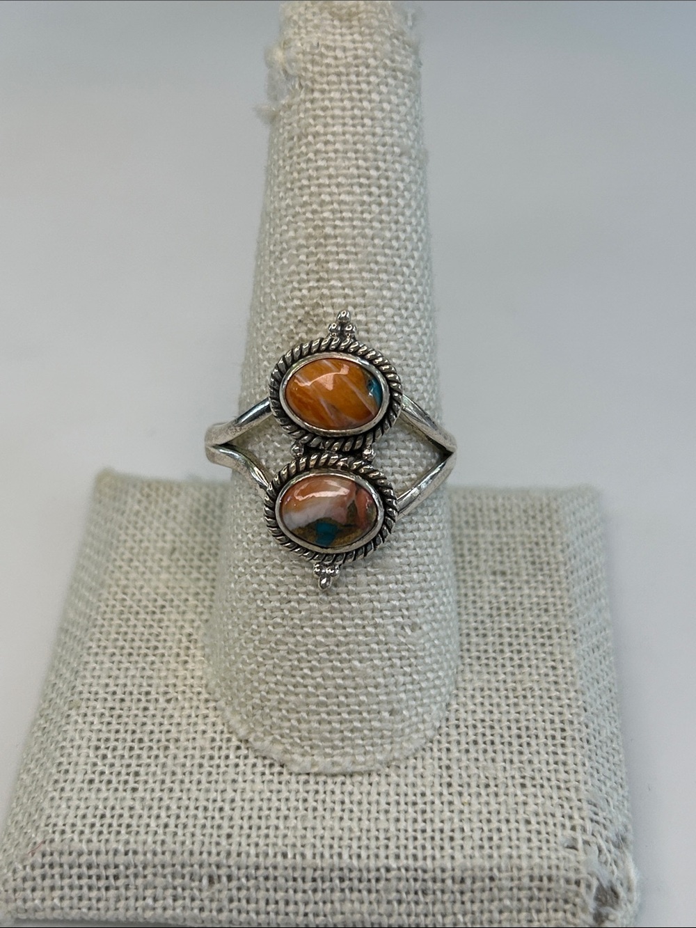 Sterling Silver Spiny Oyster Turquoise Ring Size 9.5 YS India